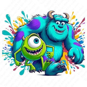 Monsters ınc clipart, Monsters ınc png, Mike and Sully clipart, instant download