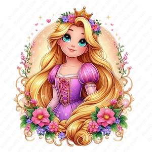 Tangled clipart ,princess rapunzel clipart, tangled png, rapunzel png, instant download