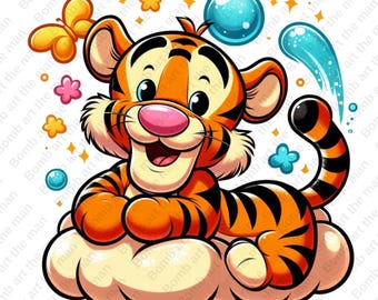 Tigger clipart, Cute Tigger png, Winnie the pooh png, transparent design, instant download