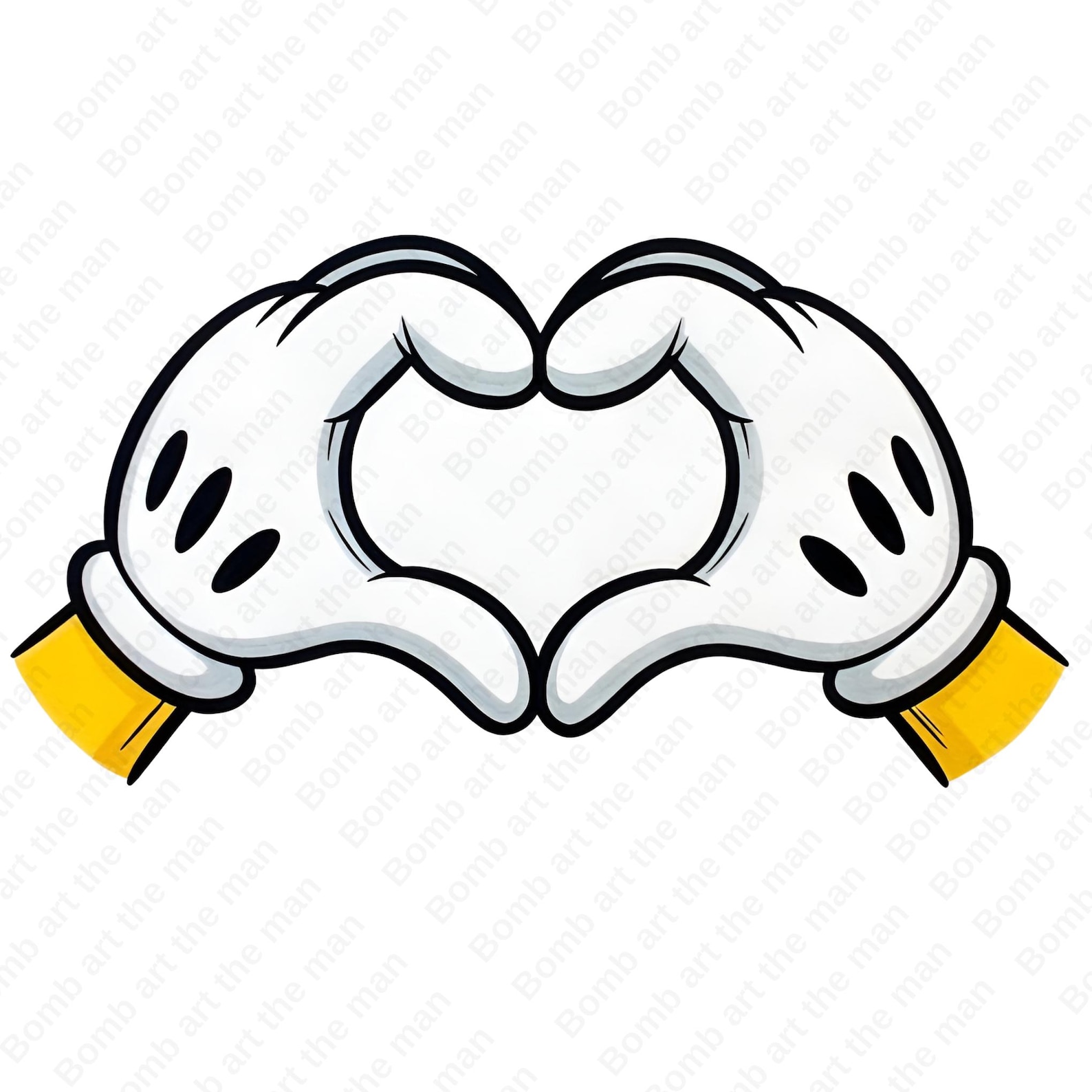 Mickey Mouse Heart Hands Love Png, Heart Png Clipart, Lover Png ...