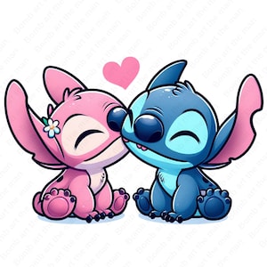 stitch and angel png, stitch and angel clipart, stitch love design