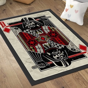 Alfombra de cartas de jugador de Darth Wader, alfombra de pinball de Star Wars, alfombra de pinball, decoración de la habitación, alfombra de cartas de póquer, decoración genial para la cueva del hombre o la sala de juegos del sótano, regalo