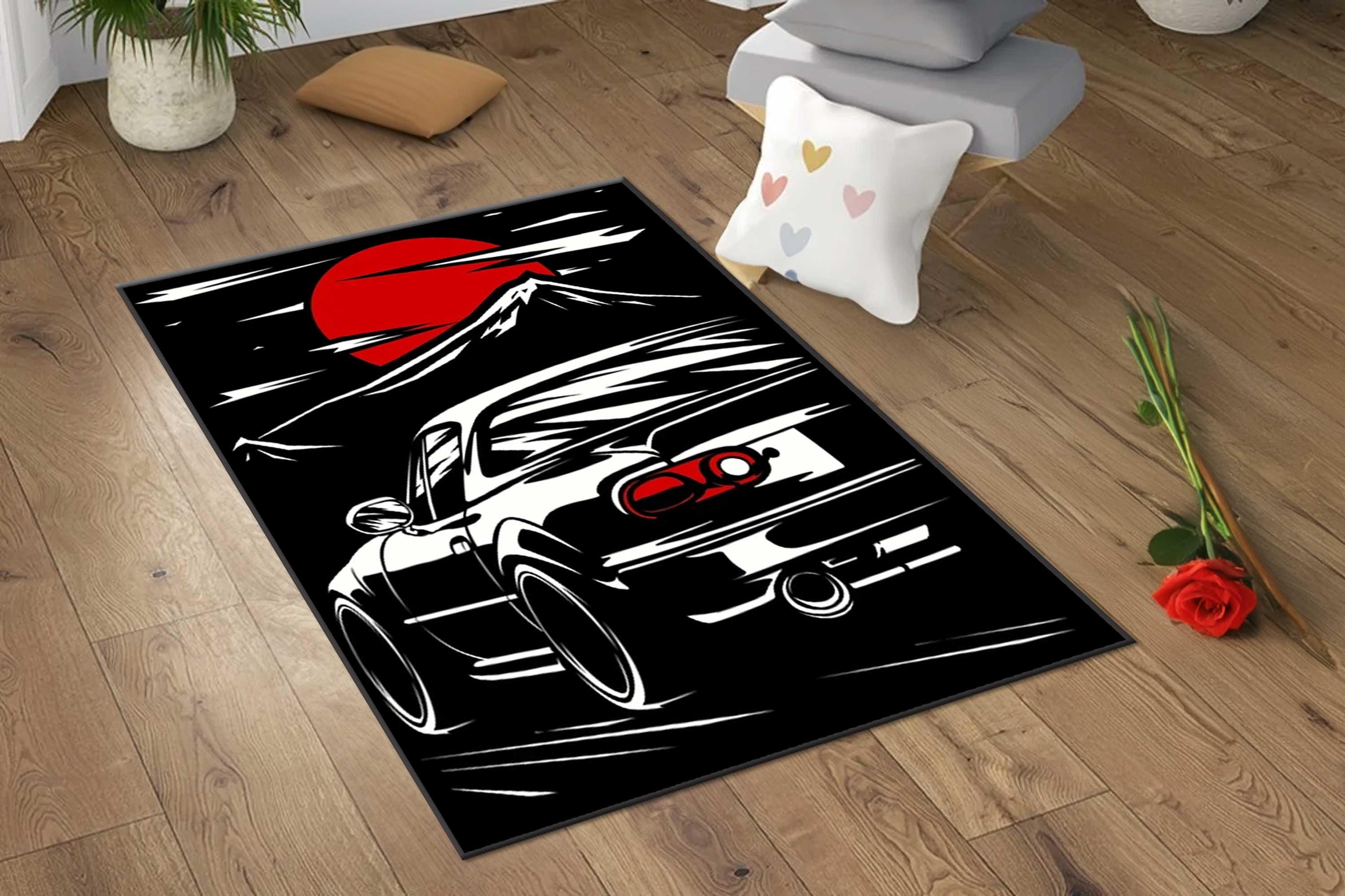 JDM car tuners rug, Japanese Car Rug, Car Rug, Racing, jdm car rugs, Room Decor, Gift For Him, Boys Room Rug, Gift Rug, Birthday Gift