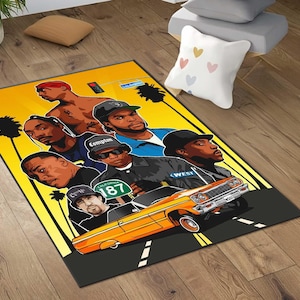 Hiphop Rug, Rap Legends Rug, Rappers Rug, Music Rug, Music room Decor, Music Room Rug,Rap Stars Collage Rug,Unique Rug,Area Rug,Gift for Him