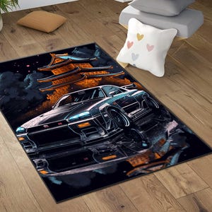 JDM car tuners rug, Japanese Car Rug, Car Rug, Racing, jdm car rugs, Room Decor, Gift For Him, Boys Room Rug, Gift Rug,Washable Rug,JDM gift
