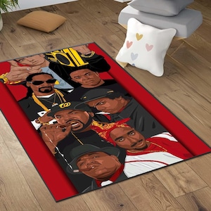 Hiphop Rug, Rap Legends Rug, Rappers Rug, Music Rug, Music Decor, Music Room Rug,Rap Stars Collage Rug,Unique Rug,Area Rug,Gifts for Him,rug
