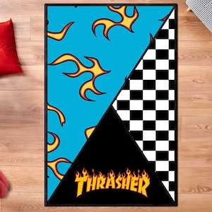 Skateboard Rug,Sports Rug,Teens Room Rug,Skate board,Gift Him,Gift Skateboard,Skateboard Pattern,Living room Rug,Boys room,skateboarder gift