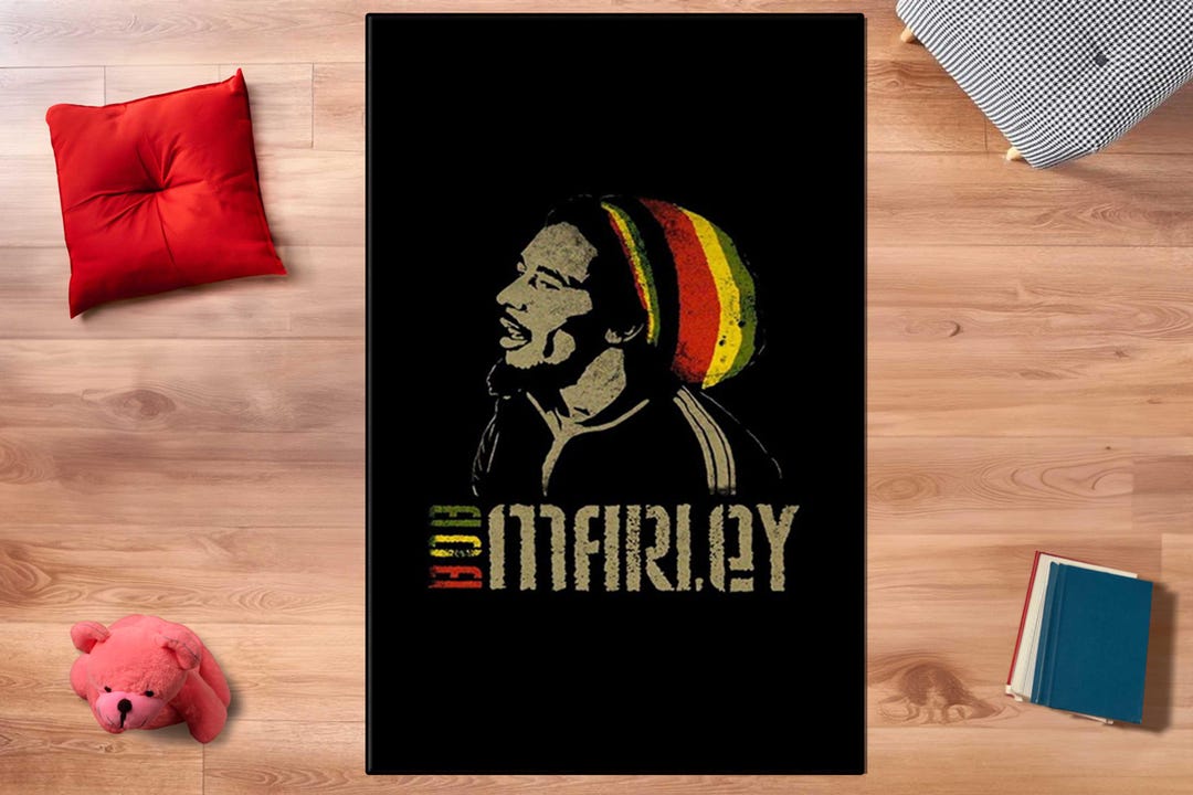 Bob Marley Rug, Bob Marley Decor, Bob Marley Pattern Rug, Bob Marley ...