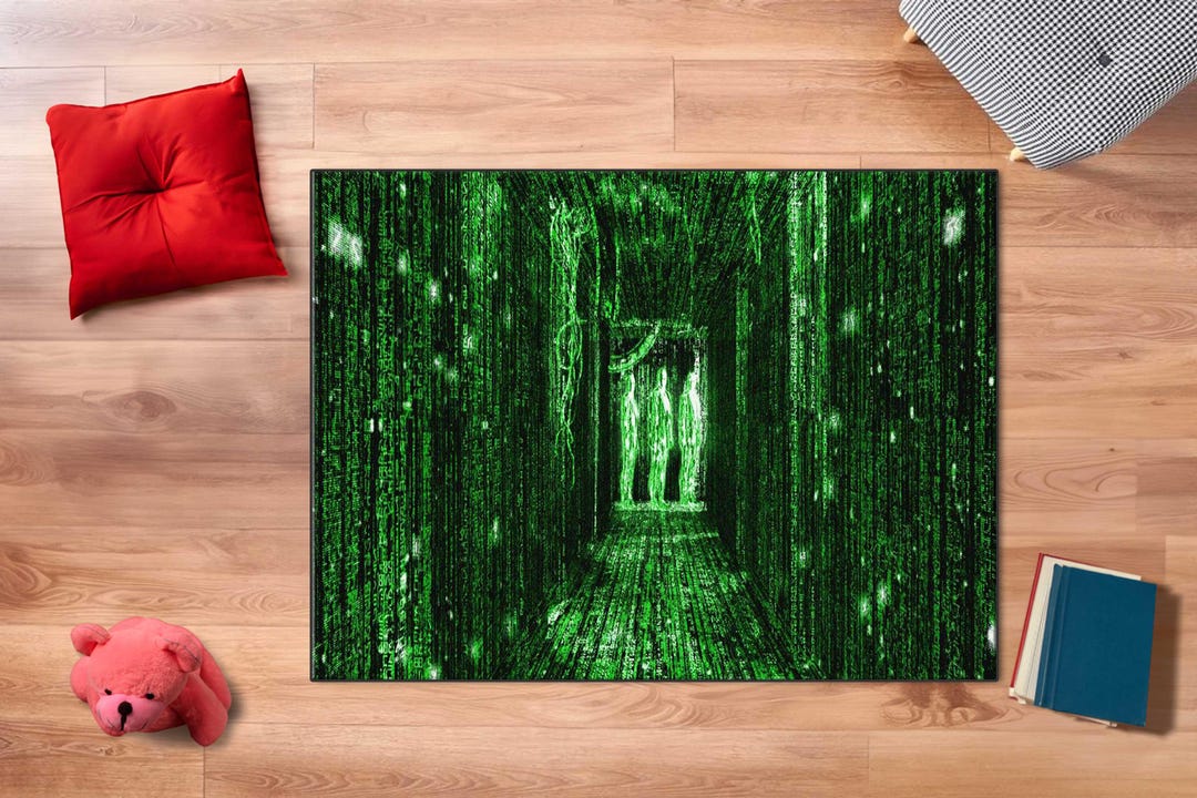 Matrix Code Rug: Green Binary, Science Fiction Decor - Etsy
