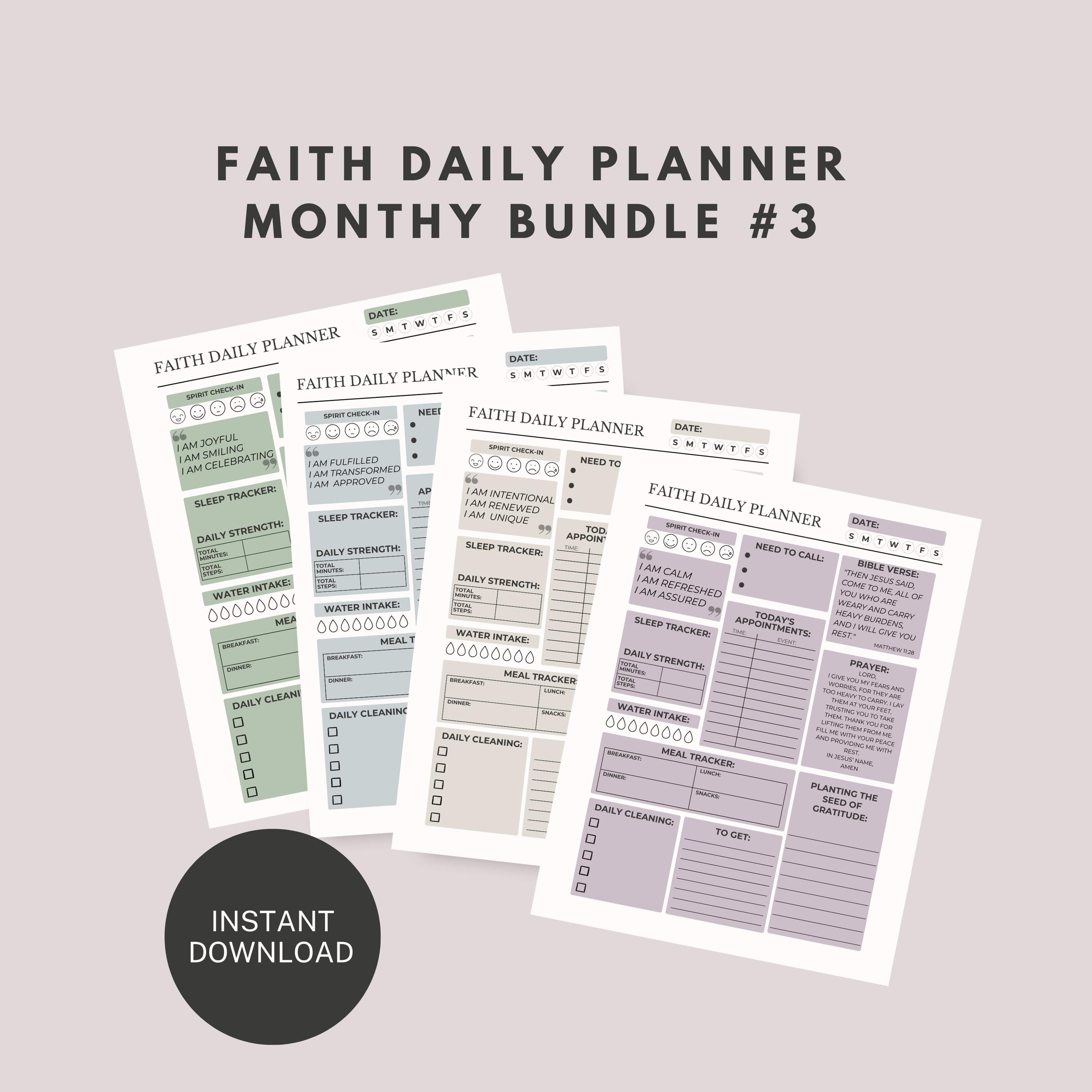 Faith Daily Planner | Christian Bible Study, Gratitude (printable PDF ...