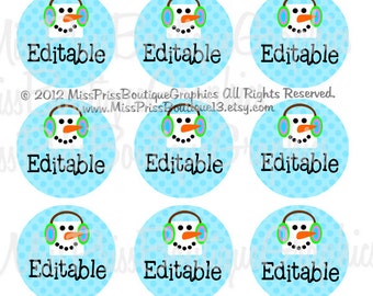 4x6 - EDITABLE PDF - CHRISTMAS - Instant Download -- Editable PDFs - Editable Bottlecap Digital Collage Image No.906