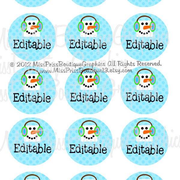 4x6 - EDITABLE PDF - CHRISTMAS - Instant Download -- Editable PDFs - Editable Bottlecap Digital Collage Image No.906