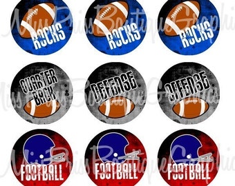 4x6 - BOYS FOOTBALL  - Instant Download -  Football Rocks -  One Inch Bottlecap Digital Graphic Collage Image Sheet - No.386