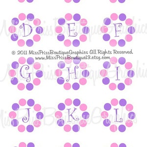 4x6 BIG DOT BORDER Instant Download Pink and Purple Dots Plus Bonus Sayings One Inch Bottle Cap Digital Collage Sheet No.783 image 1