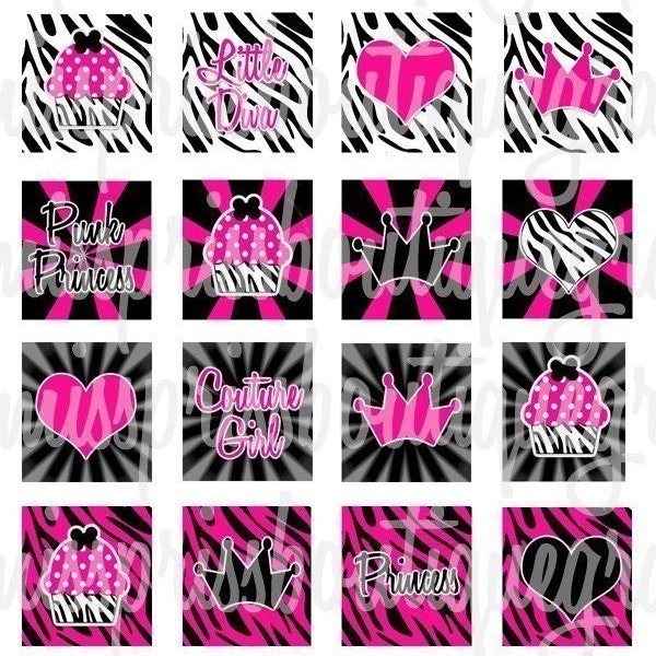 4X6 - PUNK PRINCESS - Instand Download - Scrabble Tiles - Digital Collage Graphic Image Sheet - (No.340)