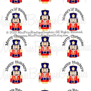 4x6 - STRIPED NUTCRACKER SAYINGS - Daddy Mommys Nutcracker - One Inch Bottlecap Graphic Digital Image Collage Sheet - No.894