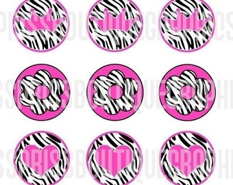 4x6 - 4X6 - ZEBRA PEACE Signs - Instant Download -Bottlecap Digital Graphics Image Collage Sheet - No.337