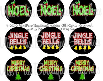 4x6 - GLITTER CHRISTMAS SAYINGS -Instant Download - Holiday Sayings - One Inch Bottlecap Graphic Digital Collage Image Sheet no.796