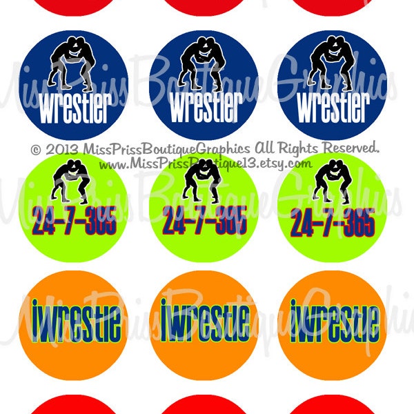 4x6  - BOYS WRESTLING - Instant Download - Boy Wrestling Sayings - One Inch Bottlecap Digital Collage Image Sheet - No.843