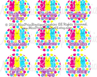 4x6 - EASTER DOT SAYINGS - Instant Download - One Inch Bottlecap Graphic Digital Image Collage Sheet -  No.959