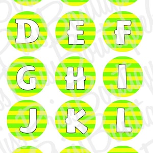 4x6 - YELLOW LIME STRIPED - Download istantaneo - One Inch Bottlecap Digital Graphic Collage Sheet - No.345