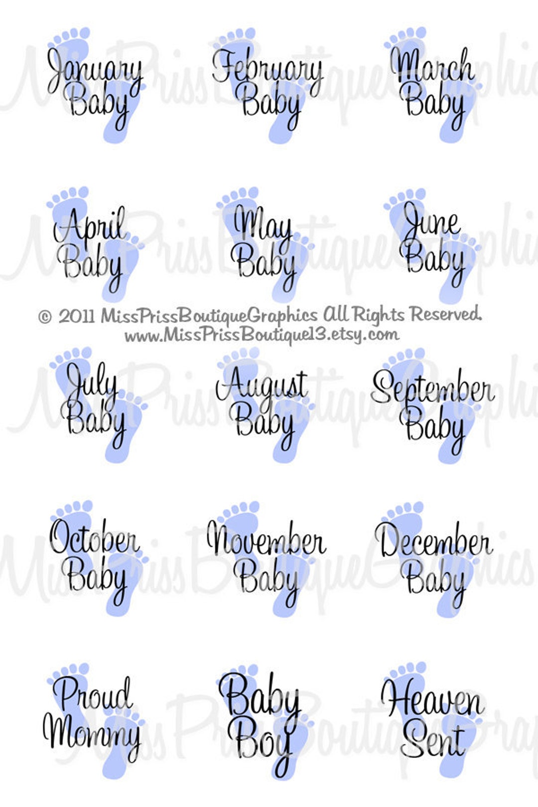 4x6 BABY BLUE FEET instant Download Baby Months One Inch Bottle Cap