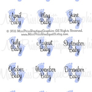 4 x 6 - BABY BLUE-Füße - Instant Download - Baby-Monate - ein Zoll Kronkorken Grafik digitale Bild-Collage - No.777