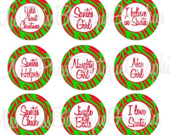 4x6 - CHRISTMAS ZEBRA SAYINGS -Instant Download -Omg Fabulous Christmas Sayings - One Inch Bottle Cap Graphic Digital Sheet Collage - No.506