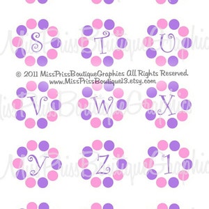 4x6 BIG DOT BORDER Instant Download Pink and Purple Dots Plus Bonus Sayings One Inch Bottle Cap Digital Collage Sheet No.783 image 2