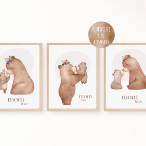 Bear nursery poster | Mother&#39;s love poster for children | Animal poster | Birth gift | Mom love | Children&#39;s saying poster | Digital wall art