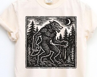 Werewolf Shirt, Vintage Werewolf, Retro Halloween TShirt,  Dark Art Tee, Grimdark T Shirt, Goth T-Shirt, Werewolf Tshirt, Halloween Shirts