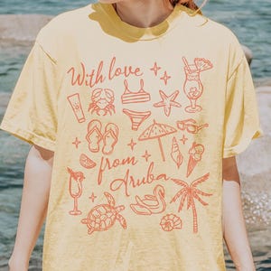 Beach Shirt, Aruba Shirt, Beach Vacation, Girls Trip Tshirt, Girls Trip Shirts, Girls Beach Vacation, Aruba T-Shirt, Coastal Aesthetic Tops