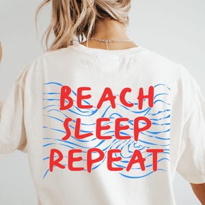 Beach Shirt, Beach Sleep Repeat, Summer TShirt, Ocean Aesthetic, Seashell Tee, Seashells T-Shirt, Sea T Shirt, Vacation Travel, Wave Waves
