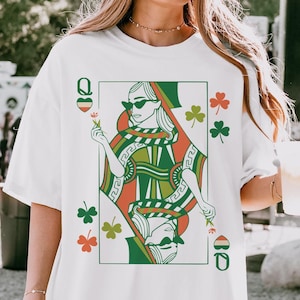 Irish Queen Shirt, St Patricks Day, Hearts T Shirt, Shamrock Shirts, Saint Patricks Day, Irish T-Shirt, Hearts Queen TShirt, Irish Clothes