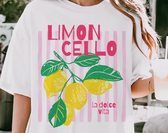 Limoncello Shirt, Lemon Shirt, Amalfi Coast, Italy TShirt, Limoncello T-Shirt, Italian Vacation, Travel Shirt, Lemons Tee, Coastal Aesthetic