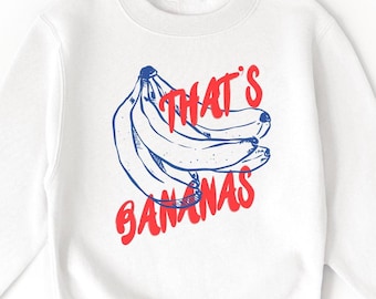 Banana Sweatshirt, Kids Youth, Funny Fruit Crewneck, Food Pun Sweatshirts, Retro Graphic Tee, Banana Crewneck, Funny Banana Sweater Pullover