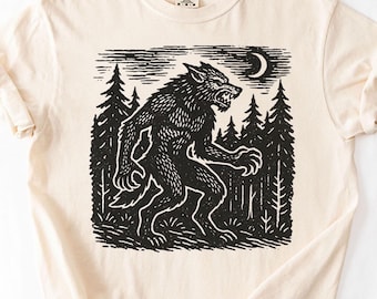 Werewolf Shirt, Vintage Werewolf, Retro Halloween TShirt,  Dark Art Tee, Grimdark T Shirt, Goth T-Shirt, Werewolf Tshirt, Halloween Shirts