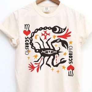 Scorpio Shirt, Zodiac T Shirt, Astrology Shirt, Astrological Sign, Birthday Gift Idea, Horoscope Gifts, Scorpion, Retro Graphic Tee, Scorpio