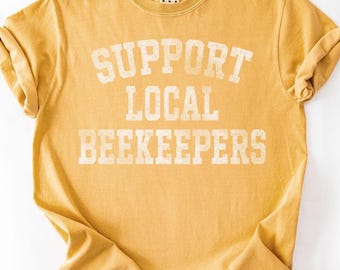 Camiseta de apicultor, camiseta de apoyo a los apicultores locales, camiseta de abejas, estética vintage, camiseta de apicultor, compra local, camiseta de apicultura