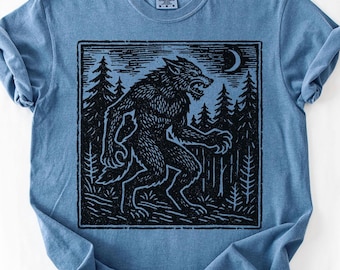 Werewolf Shirt, Vintage Werewolf, Retro Halloween TShirt,  Dark Art Tee, Grimdark T Shirt, Goth T-Shirt, Werewolf Tshirt, Halloween Shirts