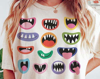 Halloween Shirt, Monster TShirt, Halloween Monsters, Spooky Season, Funny Halloween, Cute Monsters T-Shirt, Halloween Tee, Retro Halloween