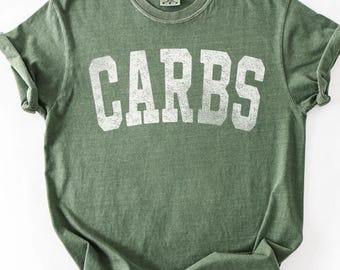 Camiseta de carbohidratos, Camiseta divertida de comida, Camiseta para amantes de la comida, Camiseta para el gimnasio, Camiseta divertida para entrenar, Carbohidratos, Estética vintage