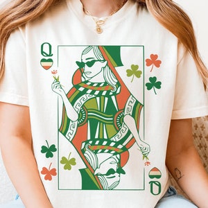 Irish Queen Shirt, St Patricks Day, Hearts T Shirt, Shamrock Shirts, Saint Patricks Day, Hearts Queen TShirt, Clover T-Shirt, Queen Hearts