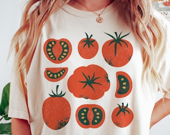 Tomato Shirt, Tomato Girl Summer, Garden Shirt, Farmers Market Tshirt, Gift for Gardener, Gardening, Cute Tomato T-Shirt, Tomatoes T Shirt