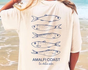 Amalfi Shirt, Sardines TShirt, Amalfi Coast, Italy T Shirt, Italian Vacation, Sardines T-Shirt, Italy Travel Tee, Fish Shirts, Amalfi Coast