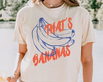 Banana Crop Top, Banana Shirt, Bananas Cropped Tee, Funny Fruit Shirt, Vintage Aesthetic, Retro Crops, Comfort Colors Boxy Tee, Women