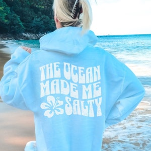 Beach Hoodie, Aesthetic Hoodie, Surf Hoodie, Ocean Hoodie, Y2K Hoodie, Retro Beach Hoodie, Coconut Girl Hoodie, Summer Sweater, Salty Hoodie