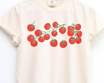 Tomato Shirt, Tomato Girl Summer, Garden Shirt, Farmers Market Tshirt, Gift for Gardener, Vegetable Shirt, Veggie TShirt, Vintage Aesthetic
