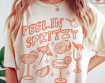 Spritz Shirt, Cocktail TShirt, Feelin Spritzy, Spritz Club Tee, Cocktails T-Shirt, Cocktail Shirts, Spritz Shirt, Drinking T Shirt