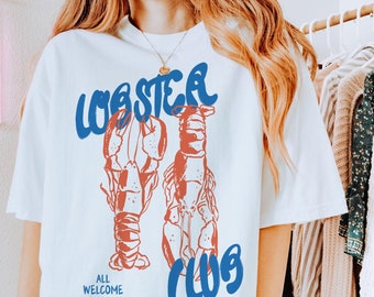 T-shirt Vintage Homard Coloré – Crazy Tee Shirts (Gildan 5000), Neuf Avec étiquettes